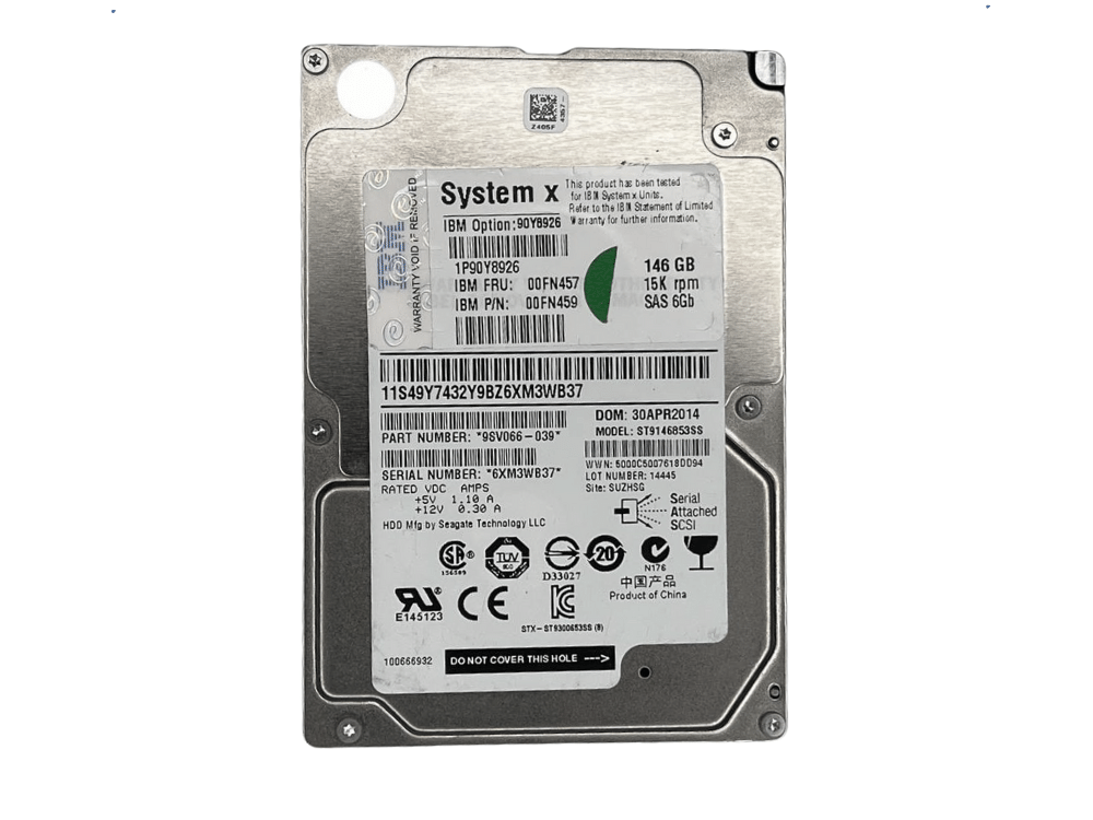 Disco Rígido Interno IBM 146Gb 15K 2.5 SAS - 1P90Y8926