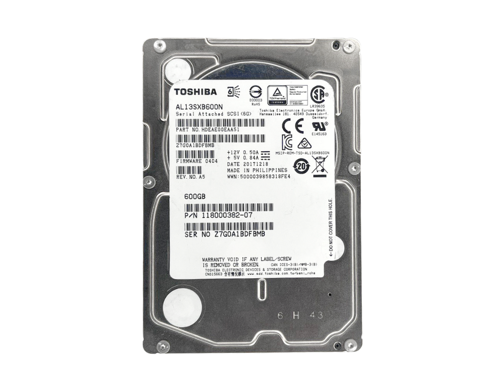 Disco Rígido Interno Toshiba 600Gb 15K 2.5 SAS - 118000382-07