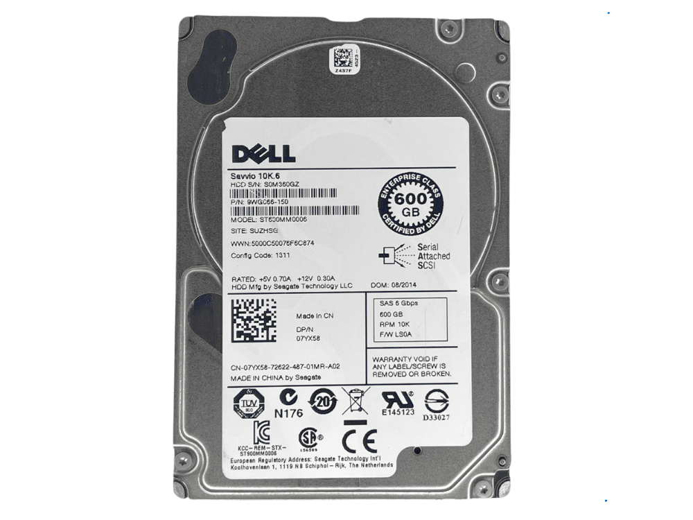 Disco Rígido Interno Dell 600Gb 10K 2.5 SAS - 9WG066-150
