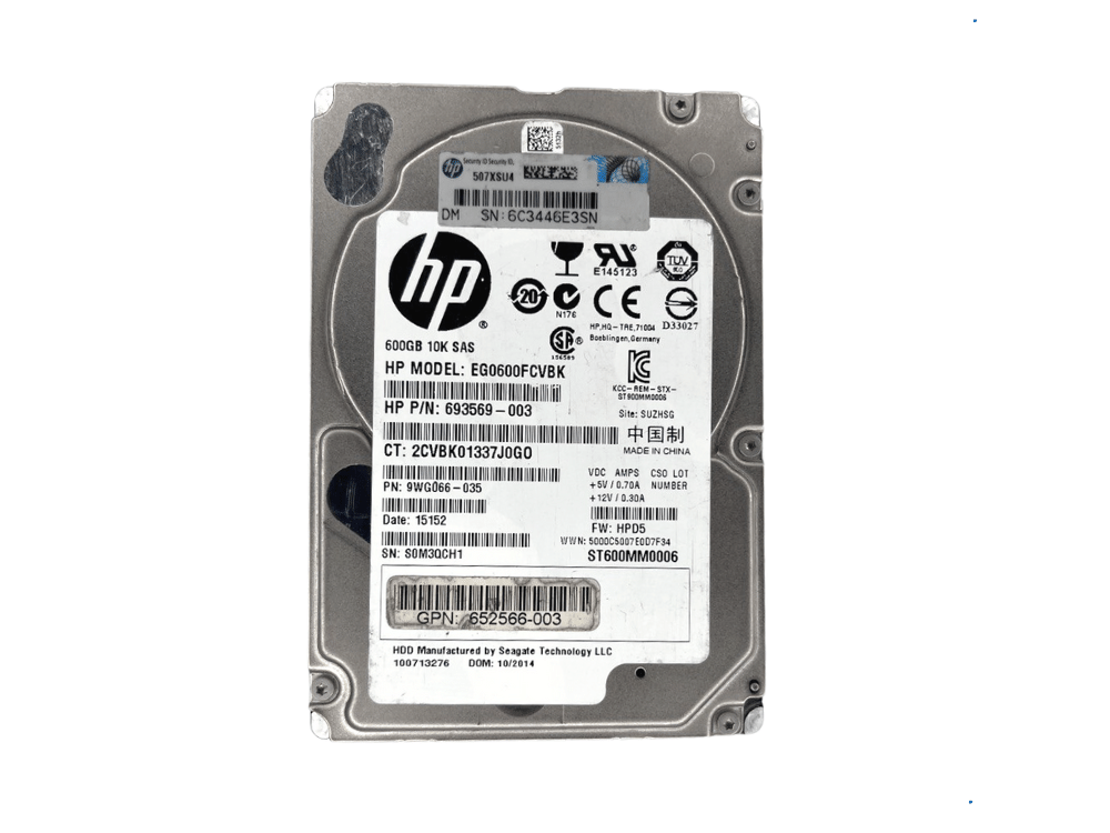 Disco Rígido Interno HP 600Gb 10K 2.5 SAS - 693569-003