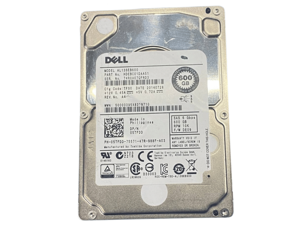 Disco Rígido Interno Dell 600Gb 10K 2.5 SAS - HDEBC01DAA51