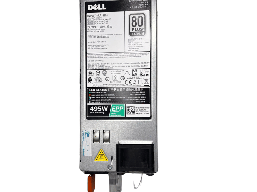 Fonte Servidor Dell E495E-S1 495W AC Hot Swap EPP  – 0VKDD2