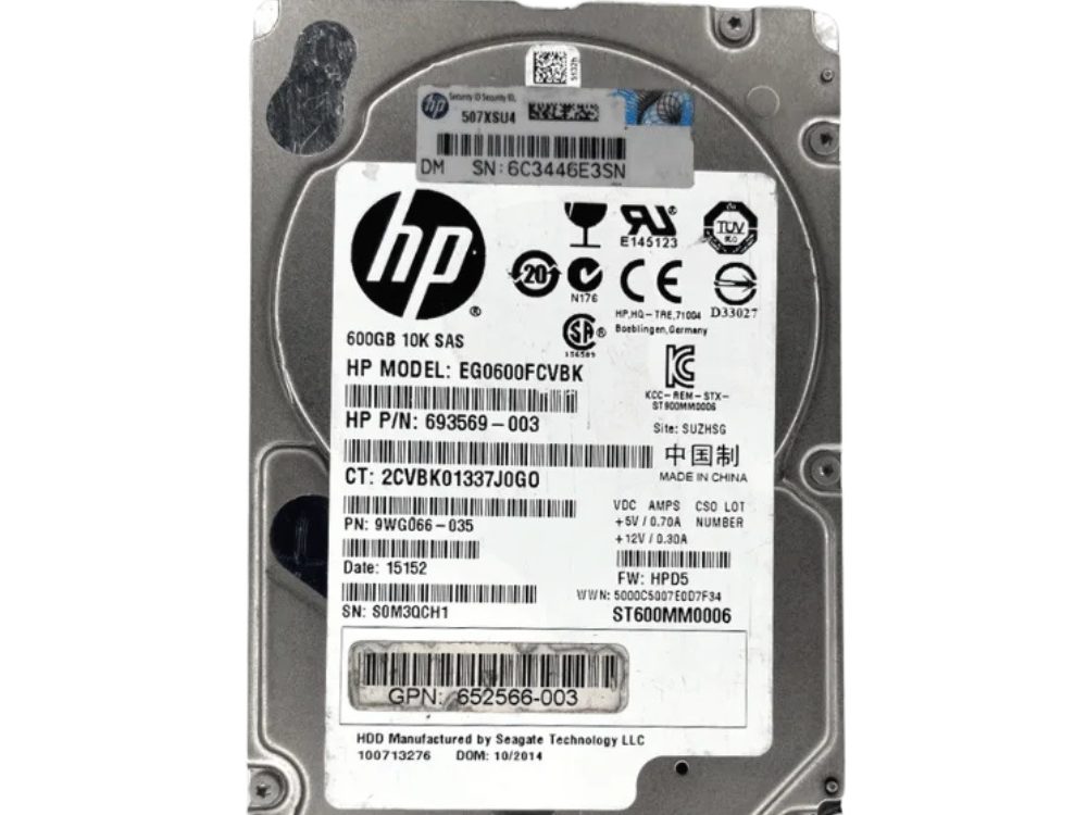 Disco Rígido Interno HP 600Gb 10K 2.5 SAS - 693569-003