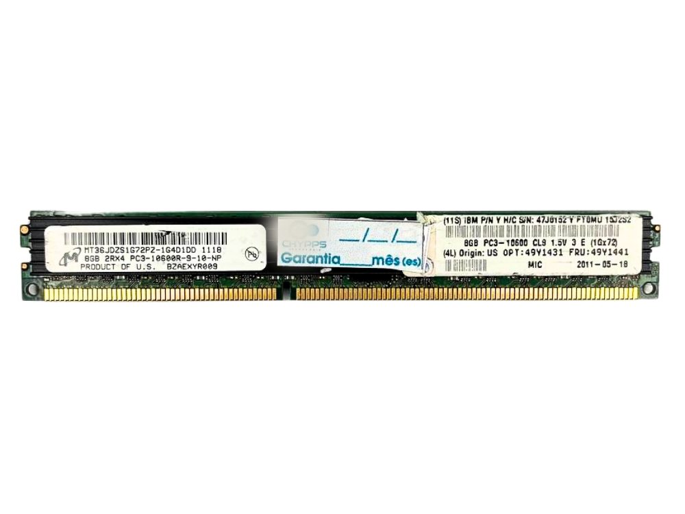Alternative view of Memória Micron PC3 10600R 8Gb 2Rx4 - MT36JDZS1G72PZ-1G4D1DD