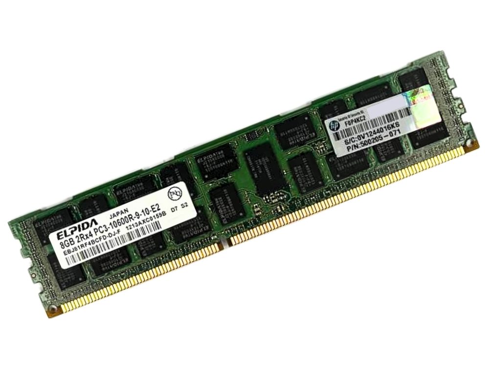 Memória Elpida PC3 10600R 8Gb 2Rx4 - EBJ81RF4BCFD-DJ-F