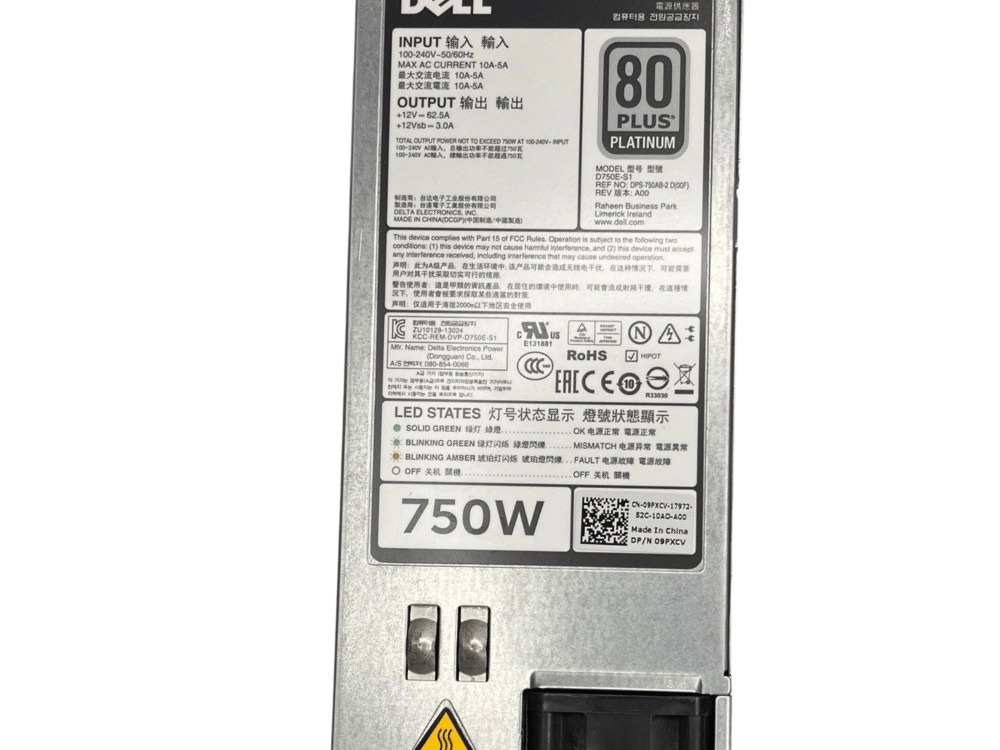 Alternative view of Fonte Servidor Dell D750E-S1 750W AC Hot Swap – 09PXCV