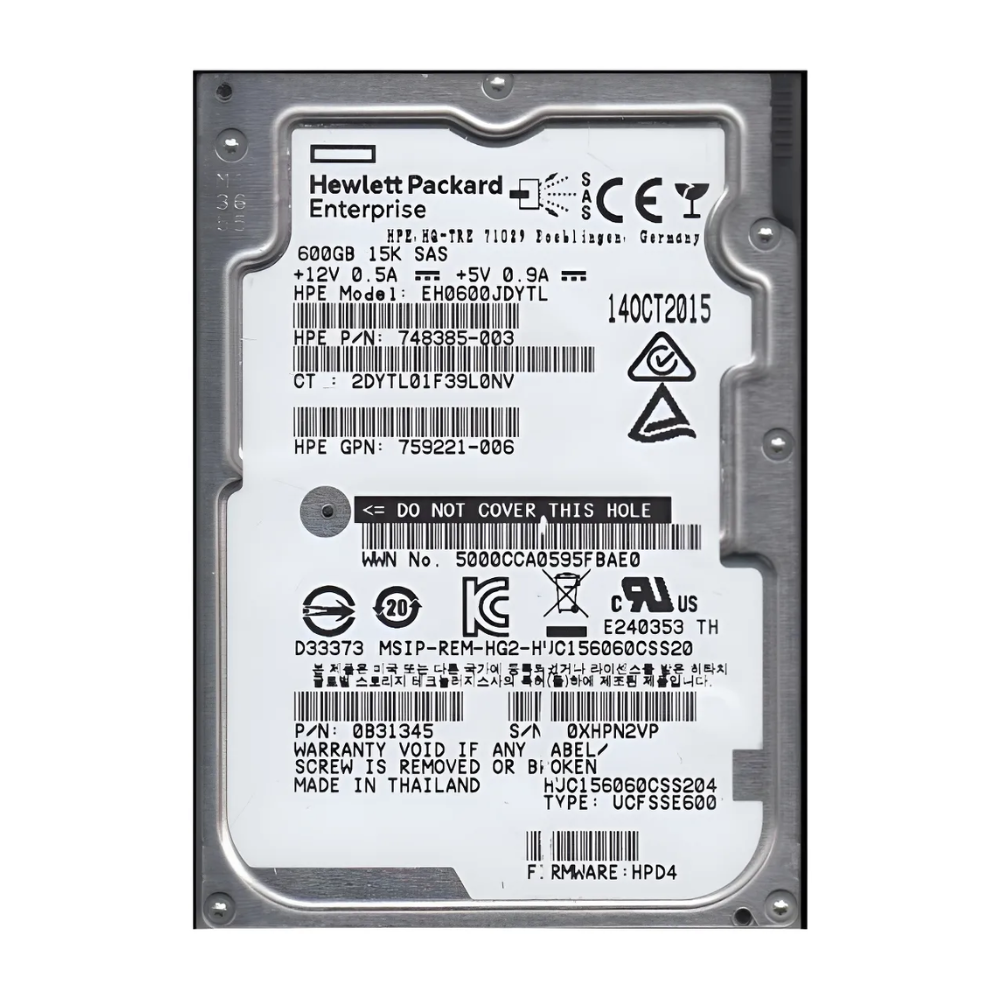 Disco Rígido Interno HP 600Gb 15K 2.5 SAS - 0B31345 - Imagem 3