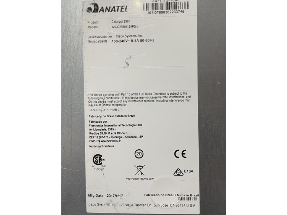 Switch Cisco Catalyst Série WS-C2960X-24PS-L 10/100/1000 POE+ - Imagem 5