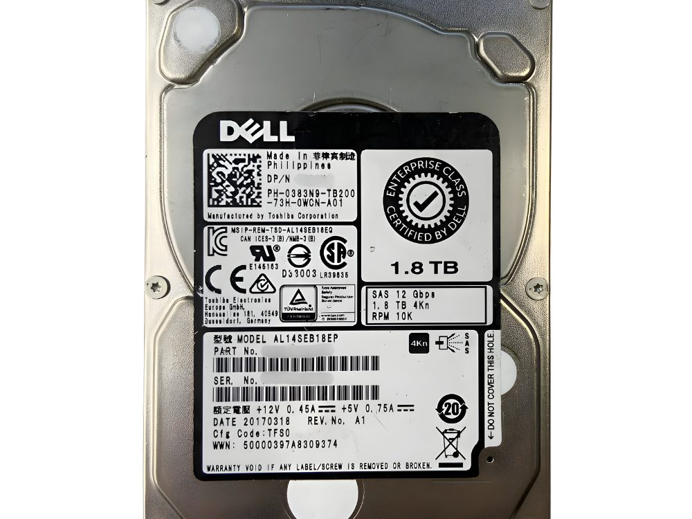 Disco Rígido Interno Dell 1.8Tb 10K 12Gb/s 2.5 SAS - 02TRM4 - HDEBJ40DAB51