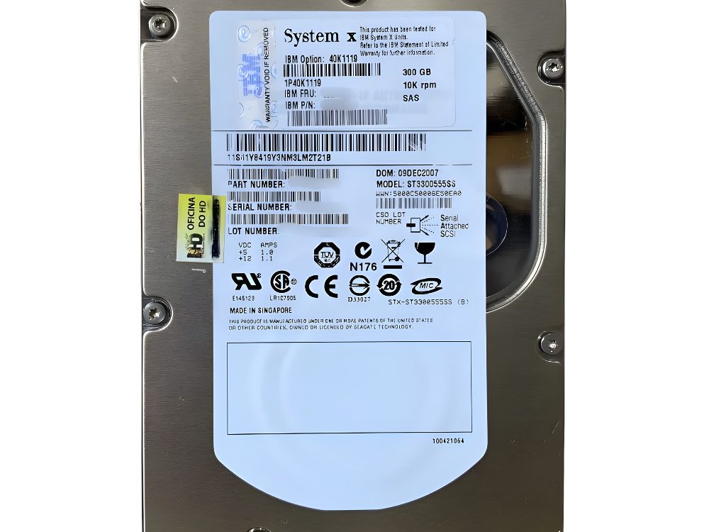 Disco Rígido Seagate 300Gb 10K 2.5 SAS - 2C6200-179