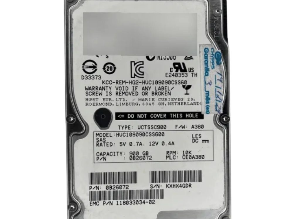 Disco Rígido Interno Hitachi 900Gb 10K 2.5 SAS - 0B26072