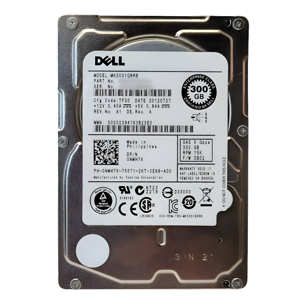 Disco Rígido Interno Dell 300Gb 15K 2.5 SAS - 0NWH7V (Família R30)