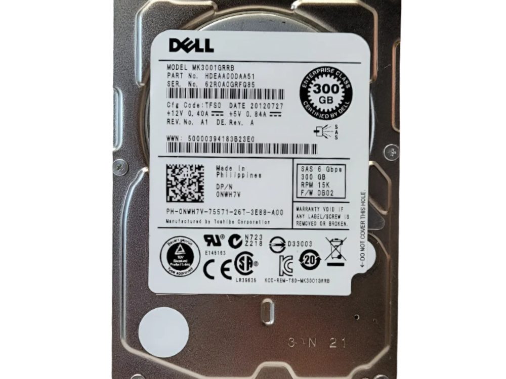 Disco Rígido Interno Dell 300Gb 15K 2.5 SAS - 00RVDT