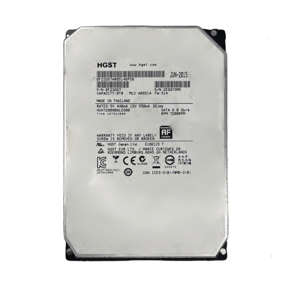 Disco Rigido Interno HGST 8Tb 7.2K 3.5 SATA - 0F23267 -