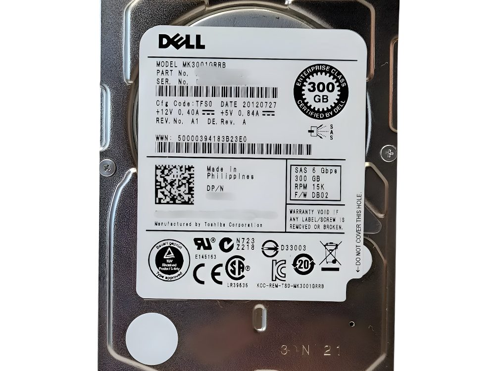 Disco Rígido Interno Dell 300Gb 15K 2.5 SAS - 9SW066-150