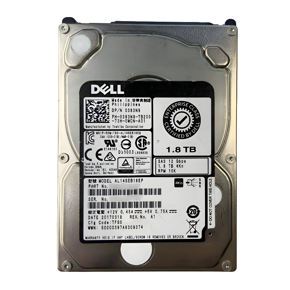 Disco Rígido Interno Dell 1.8Tb 10K 12Gbps 2.5 SAS - 0383N9