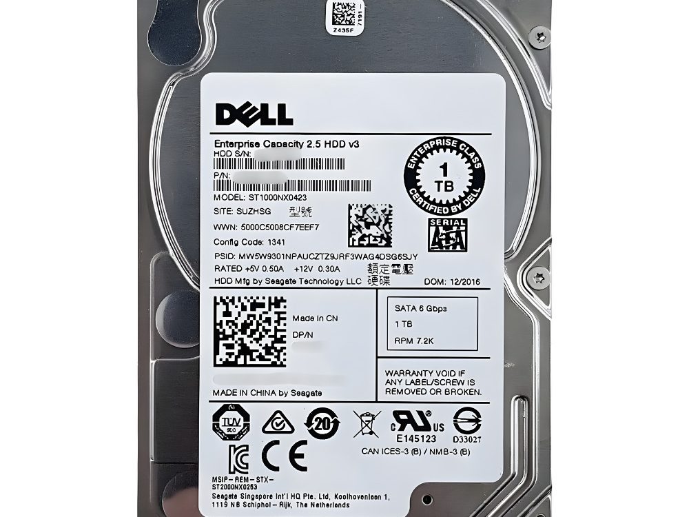 Disco Rígido Interno Dell 1Tb  7.2K 2.5 SATA - 1VE130-136 - 08DN1Y