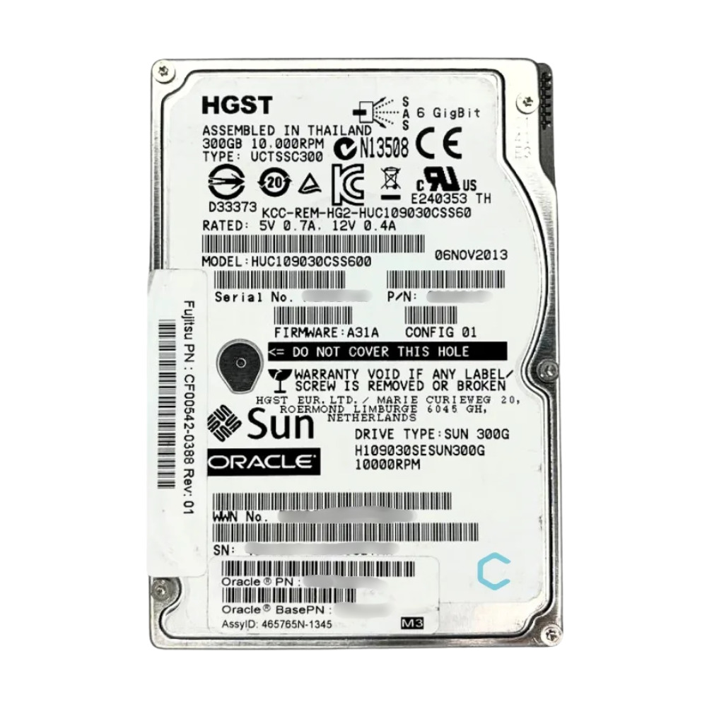 Disco Rígido Interno Hitachi 300Gb 10K 2.5 SAS - 0B26083