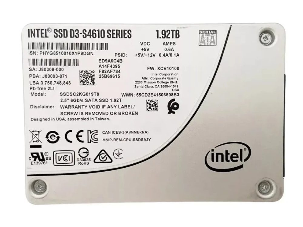 Disco Solido interno Intel D3-S4610 Series 1.92Tb 6Gb/s SATA - SSDSC2KG019T8