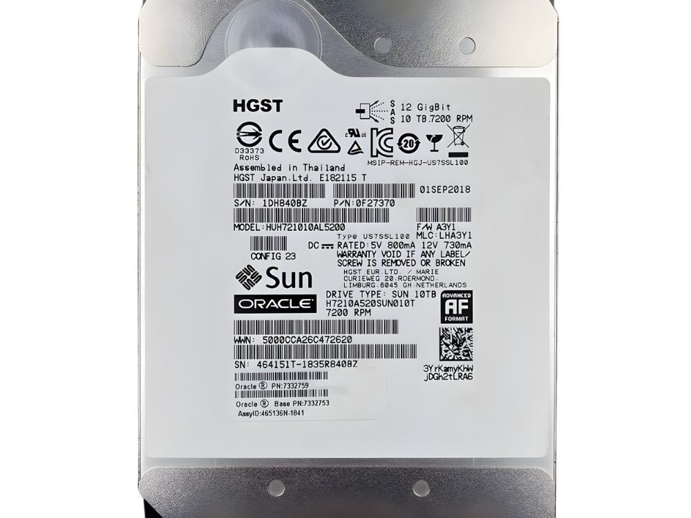 Disco Rígido Interno HGST 10Tb 7.2K 3.5 SAS - 0F27370