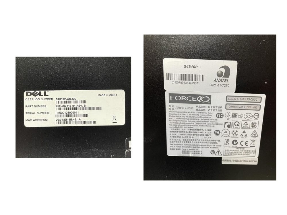 Switch Dell Force10 S4810P 48 portas 48×10GbE SFP+/4×40GbE QSFP+ 1x Fonte - Imagem 5