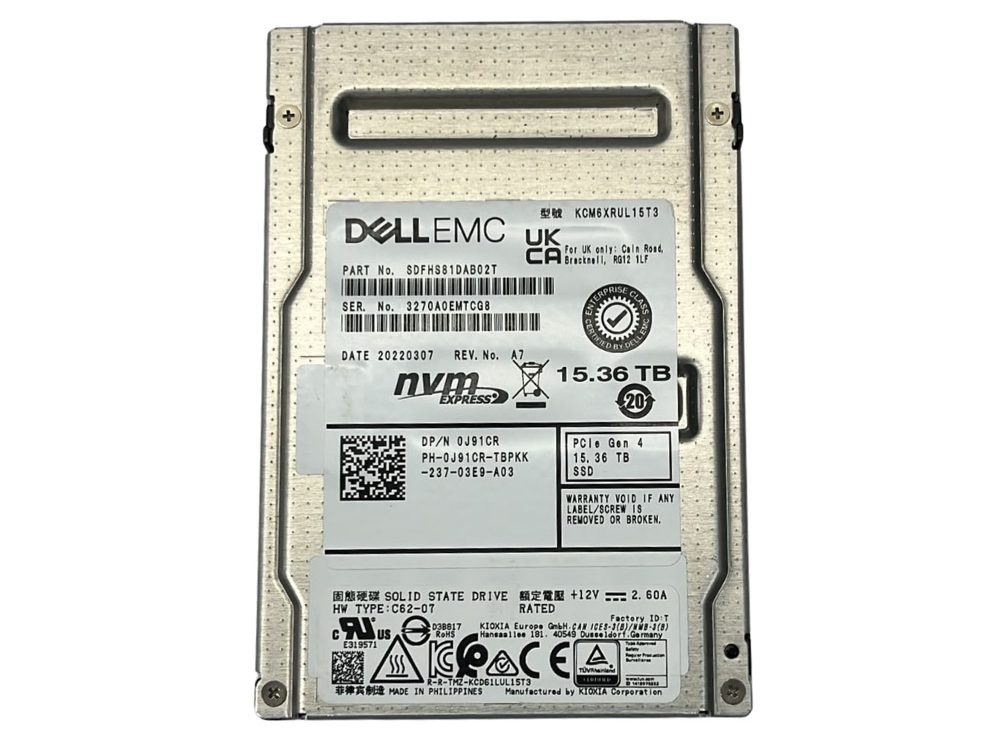SSD NVME Dell Enterprise U.2 15.36tb