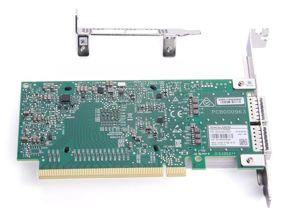 Placa de rede Mellanox ConnectX-4 MCX456A-ECAT porta dupla VPI 100GbE 2 portas QSFP+ Low Profile - Imagem 4