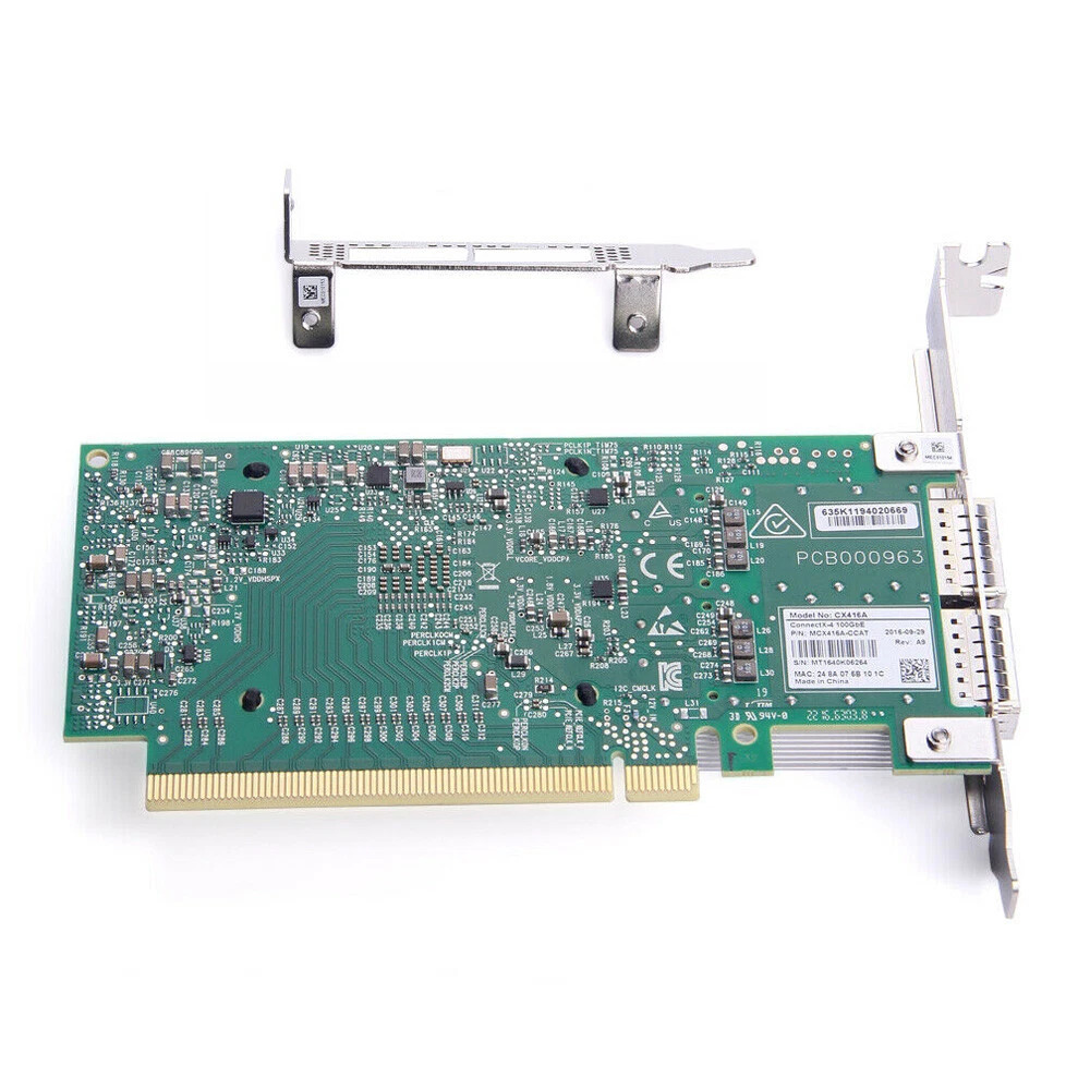 Placa de rede Mellanox ConnectX-4 MCX456A-ECAT porta dupla VPI 100GbE 2 portas QSFP+ Low Profile - Imagem 4