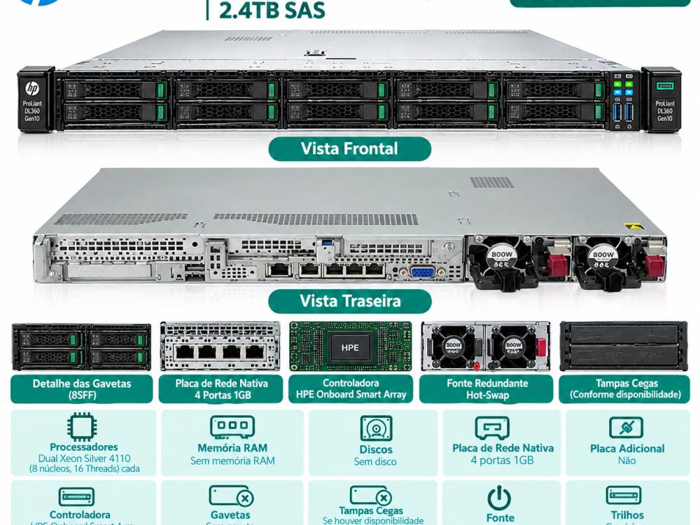 Alternative view of Servidor HP DL360 G10 8SFF Dual Xeon Silver 4110 S/Memória